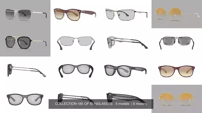 COLLECTION-185 OF SUNGLASSES - 5 models  