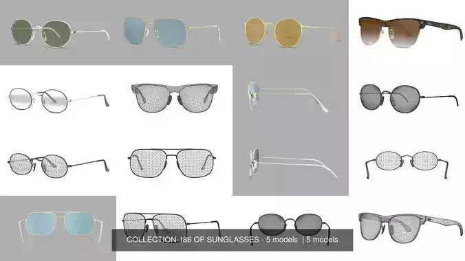 COLLECTION-186 OF SUNGLASSES - 5 models  