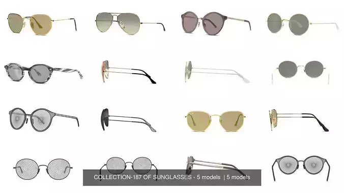 COLLECTION-187 OF SUNGLASSES - 5 models  