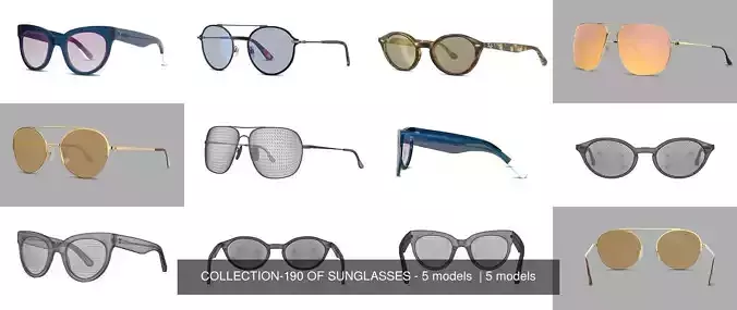 COLLECTION-190 OF SUNGLASSES - 5 models 