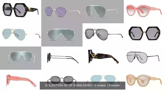 COLLECTION-191 OF SUNGLASSES - 5 models 