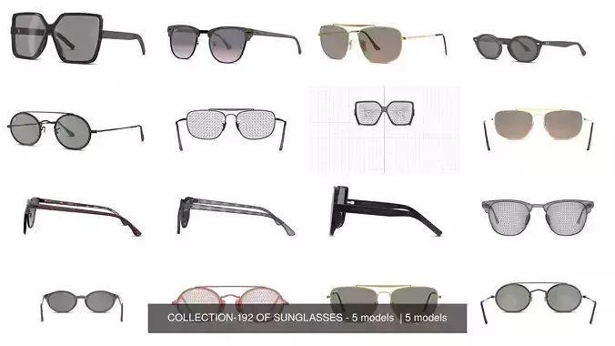 COLLECTION-192 OF SUNGLASSES - 5 models  