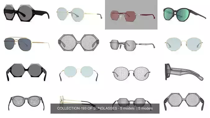 COLLECTION-193 OF SUNGLASSES - 5 models  
