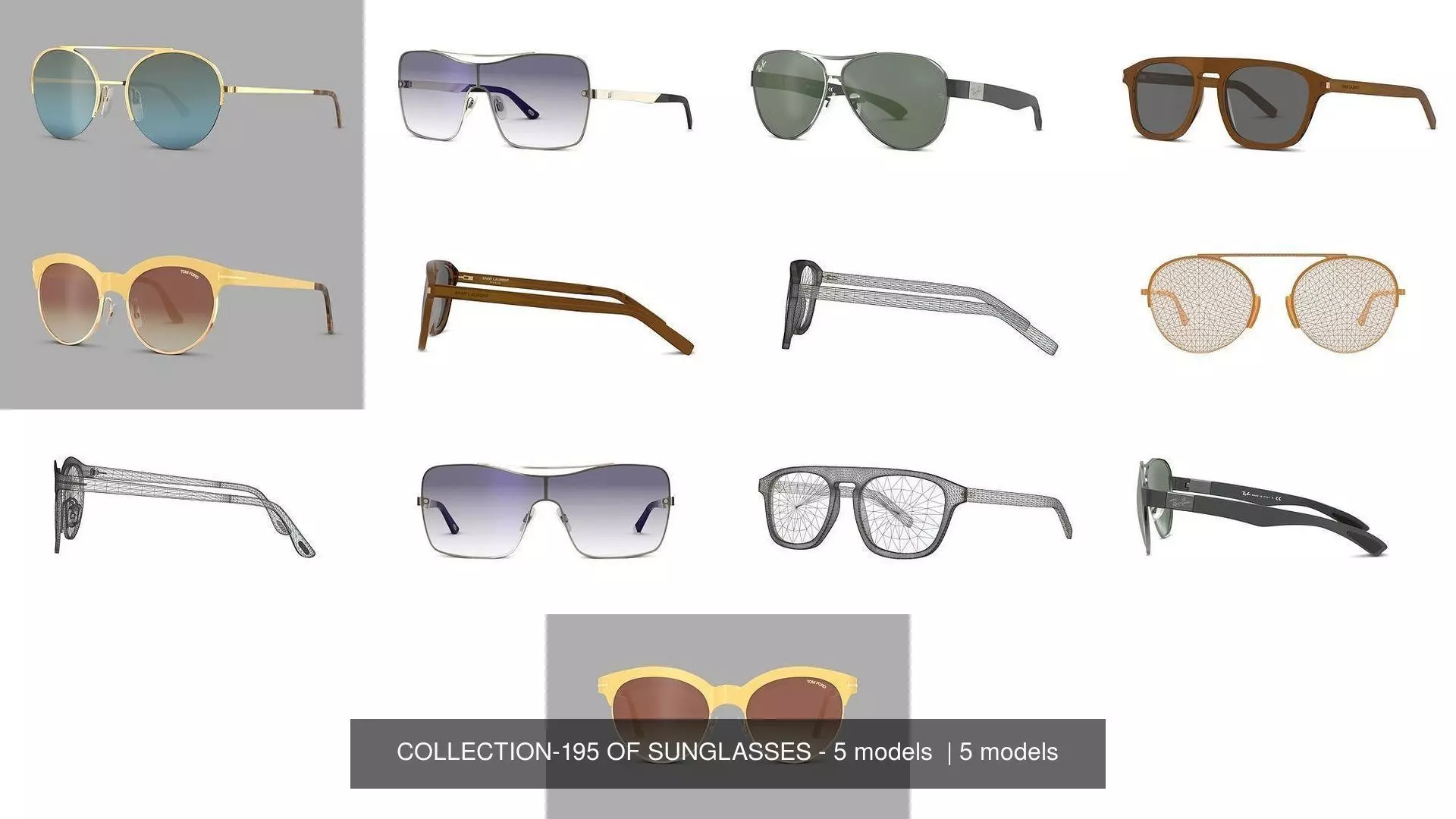 COLLECTION-195 OF SUNGLASSES - 5 models  _0