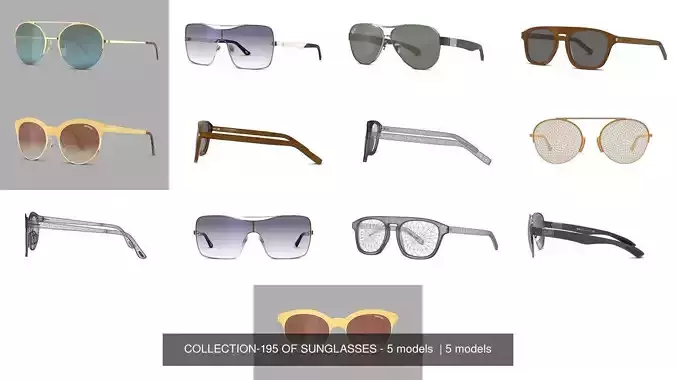 COLLECTION-195 OF SUNGLASSES - 5 models  