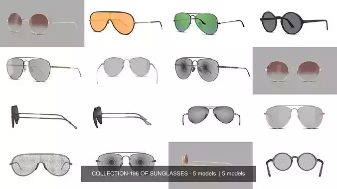 COLLECTION-196 OF SUNGLASSES - 5 models 