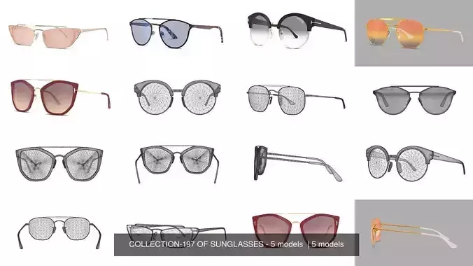 COLLECTION-197 OF SUNGLASSES - 5 models  