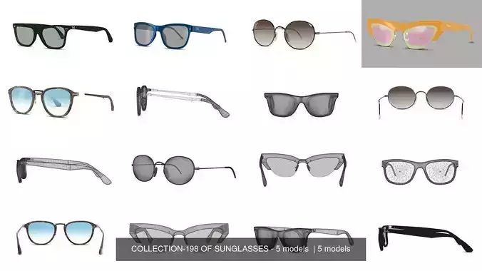 COLLECTION-198 OF SUNGLASSES - 5 models  