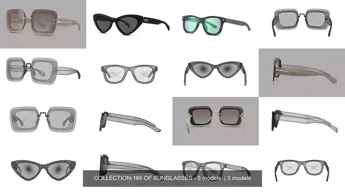 COLLECTION-199 OF SUNGLASSES - 5 models 