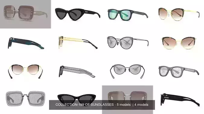 COLLECTION-199 OF SUNGLASSES - 5 models  