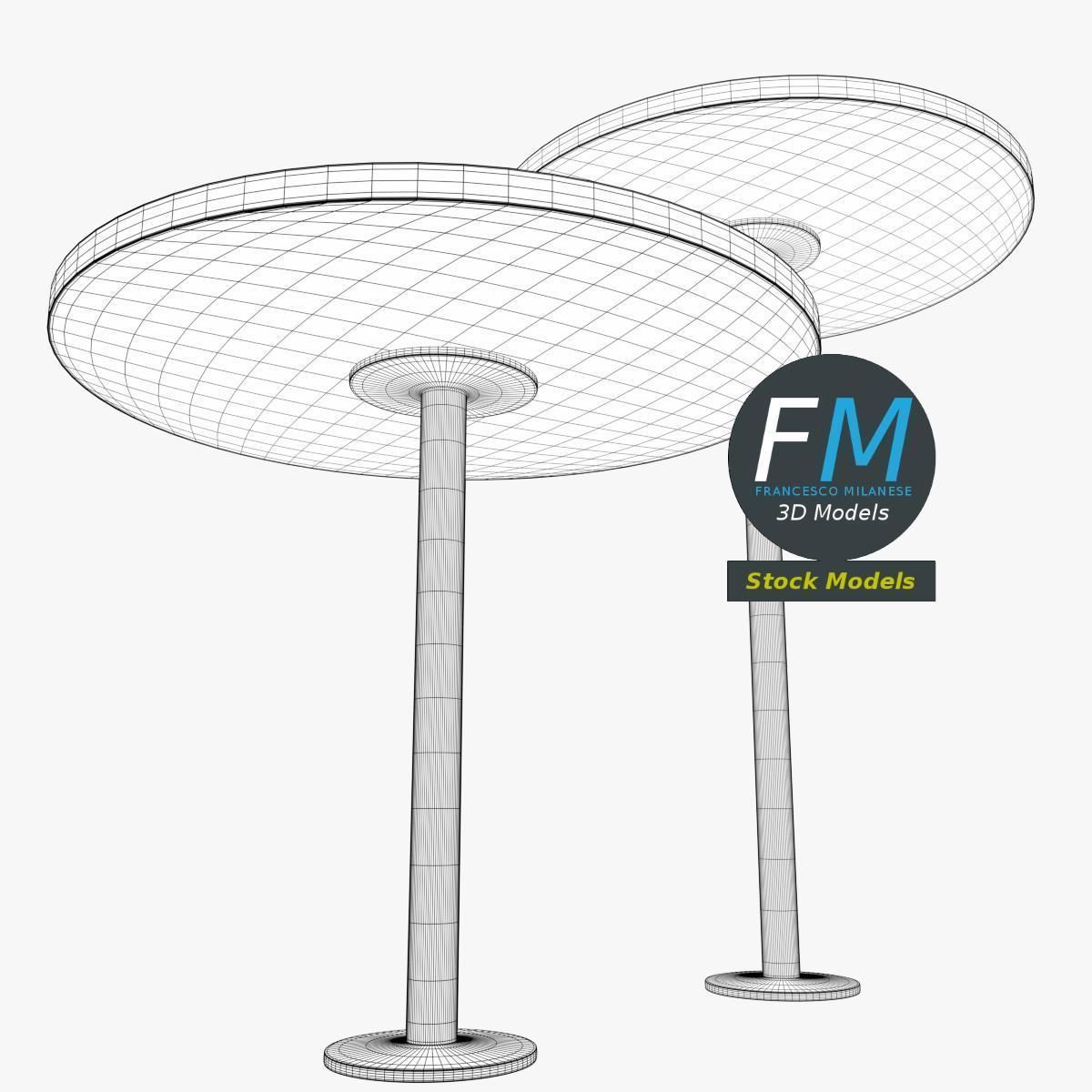 Round standing tables 3D model_8