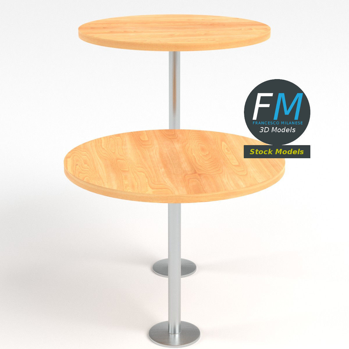Round standing tables 3D model_4
