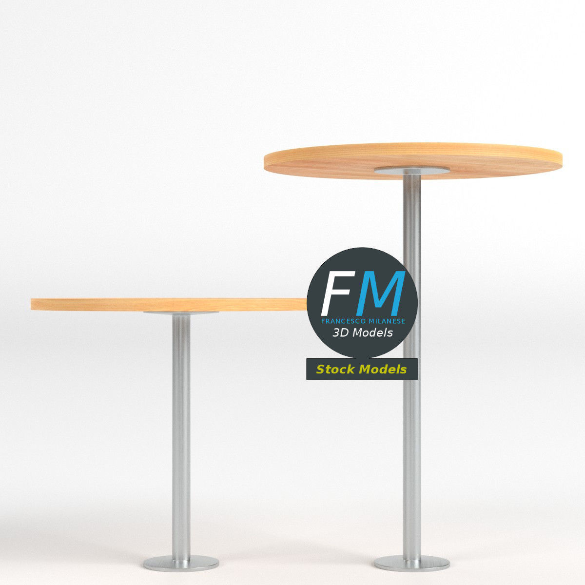 Round standing tables 3D model_3