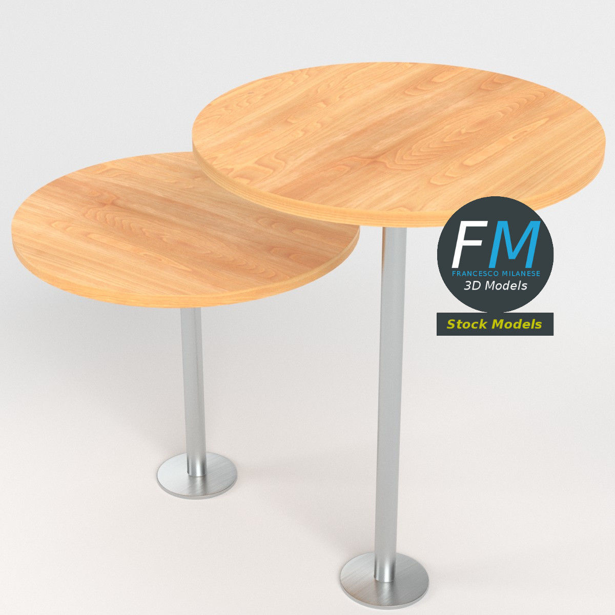 Round standing tables 3D model_2