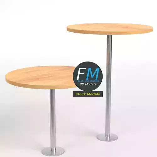 Round standing tables 3D model