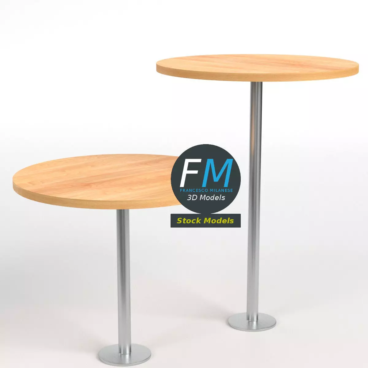 Round standing tables 3D model_0