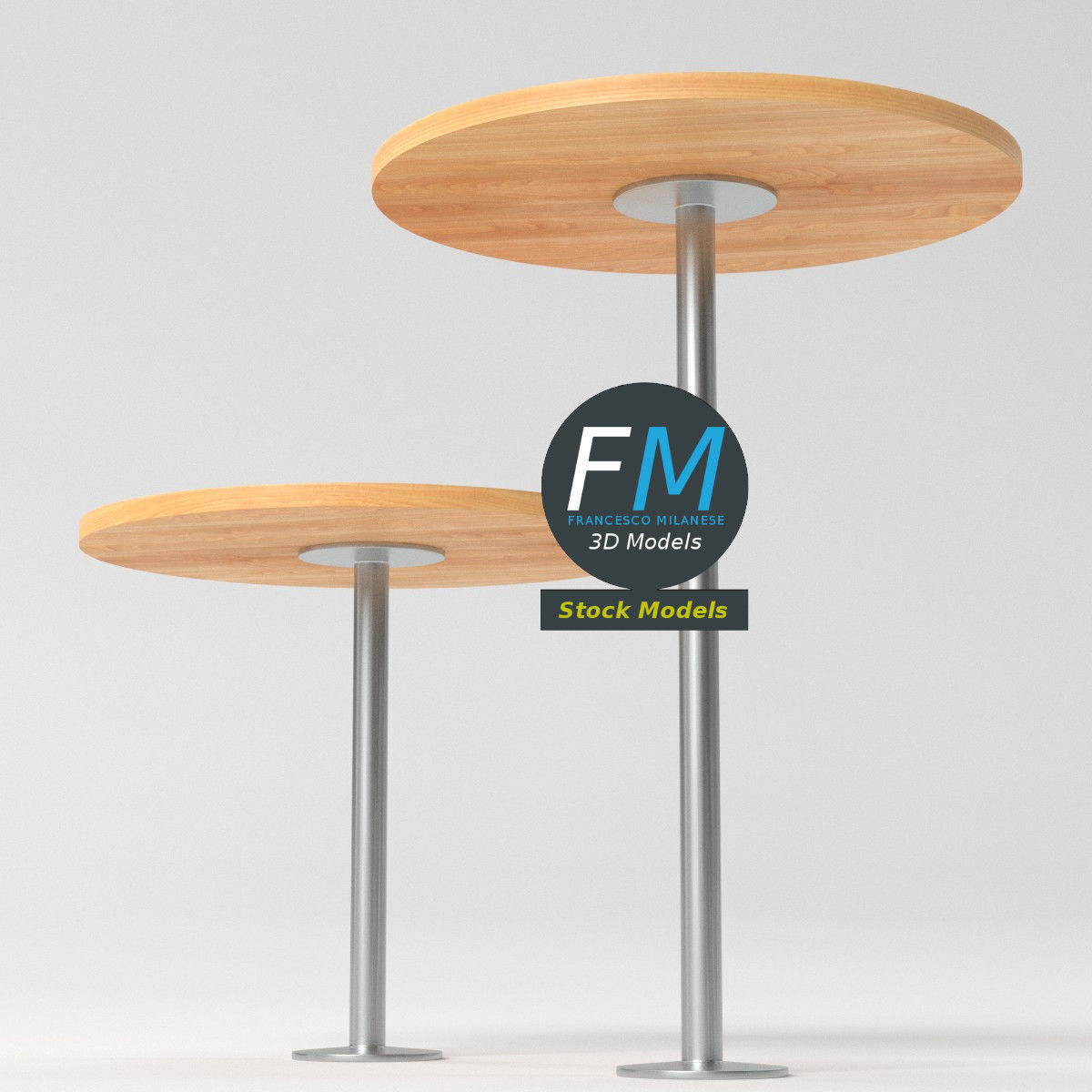 Round standing tables 3D model_5