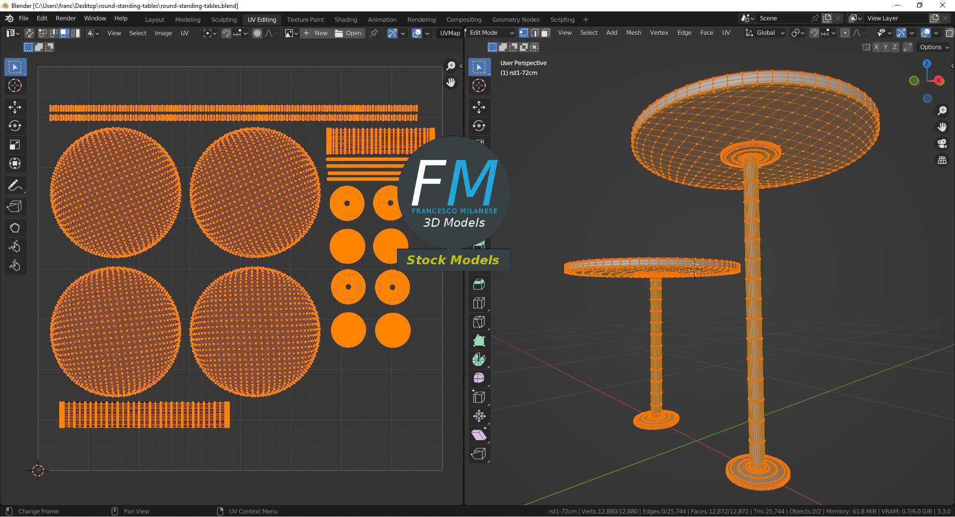 Round standing tables 3D model_10