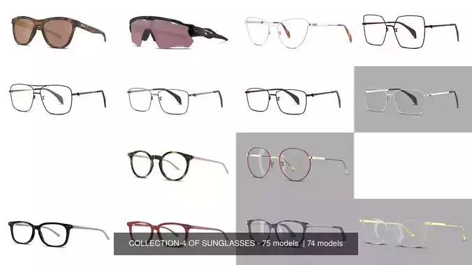 COLLECTION-4 OF SUNGLASSES - 75 models  