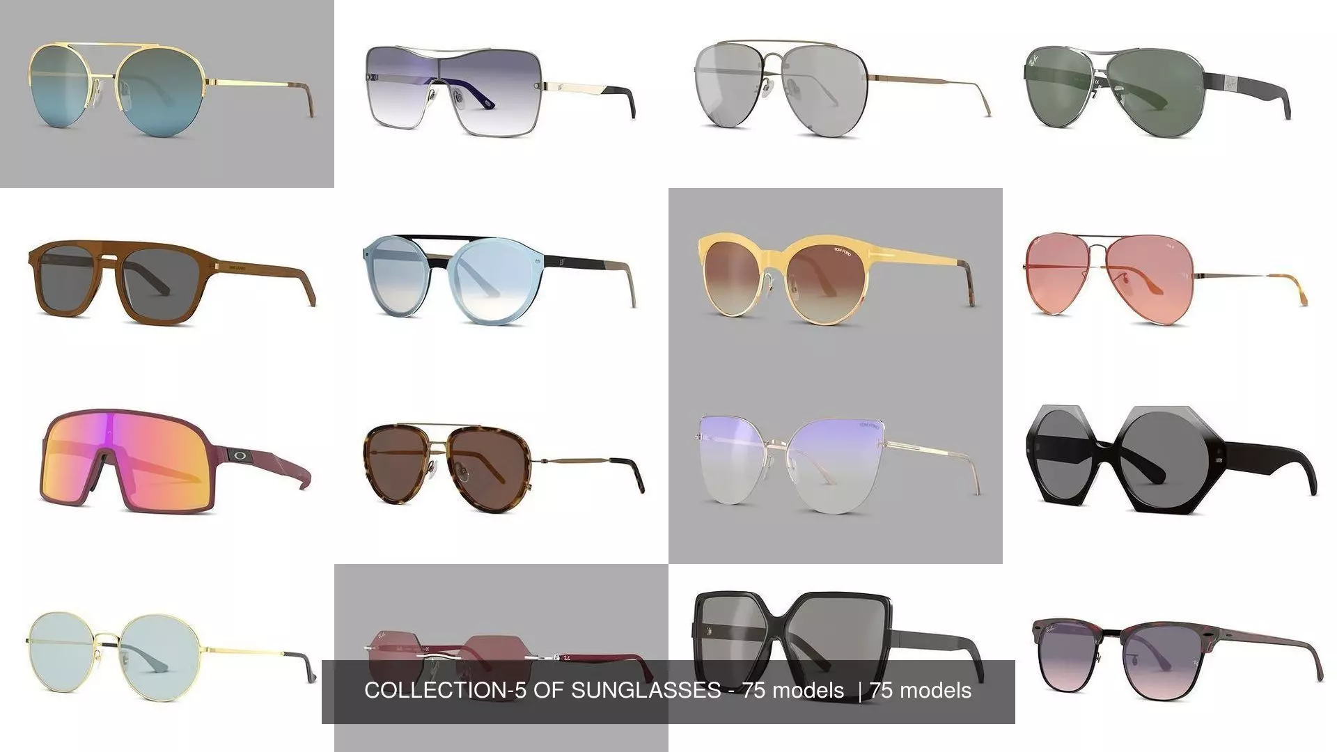 COLLECTION-5 OF SUNGLASSES - 75 models  _0