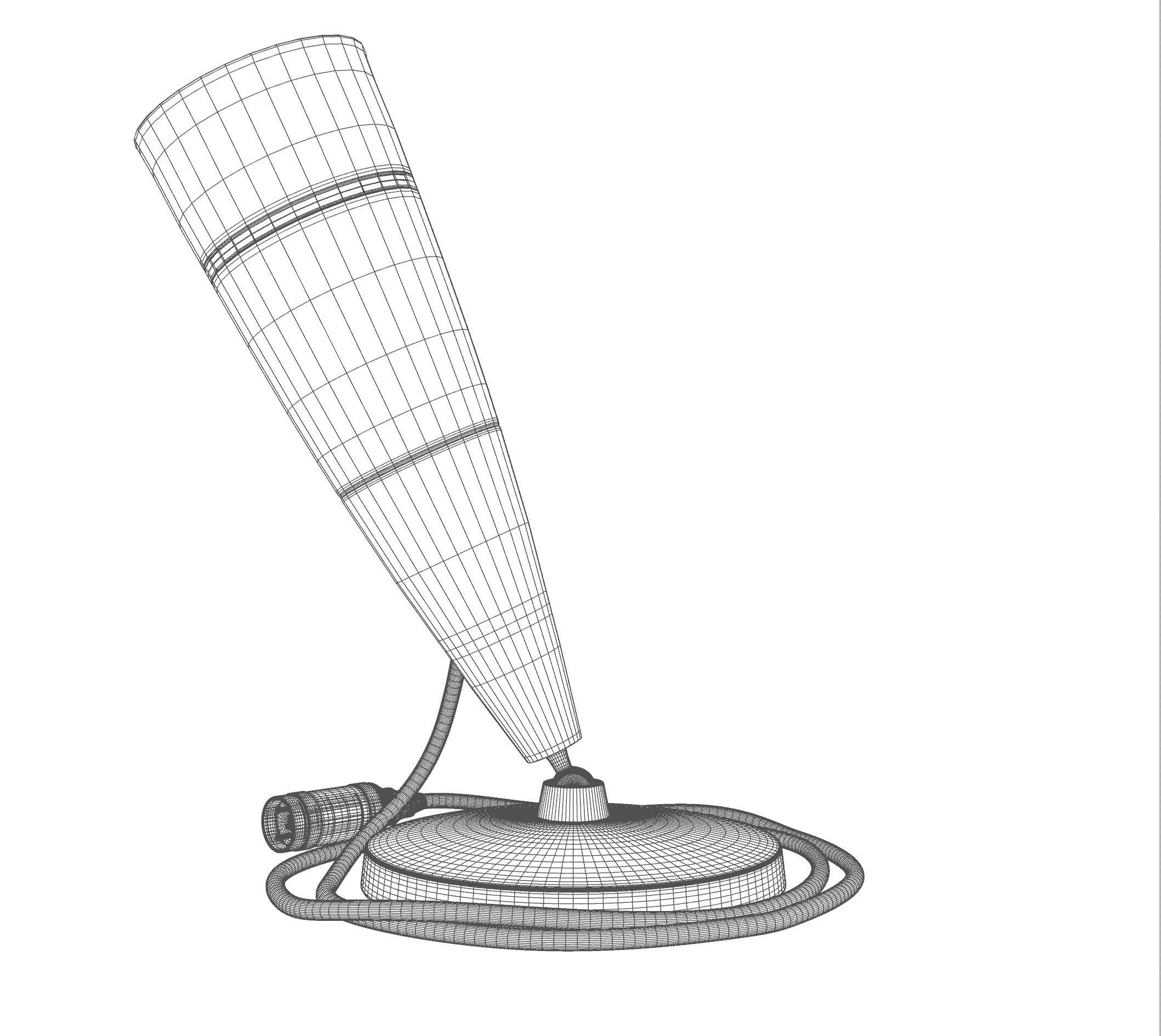 Vintage Japanese Desk Microphone 3D model_12