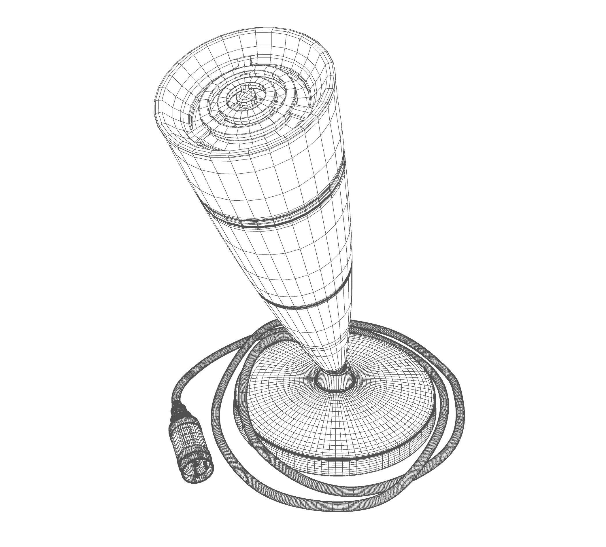 Vintage Japanese Desk Microphone 3D model_11