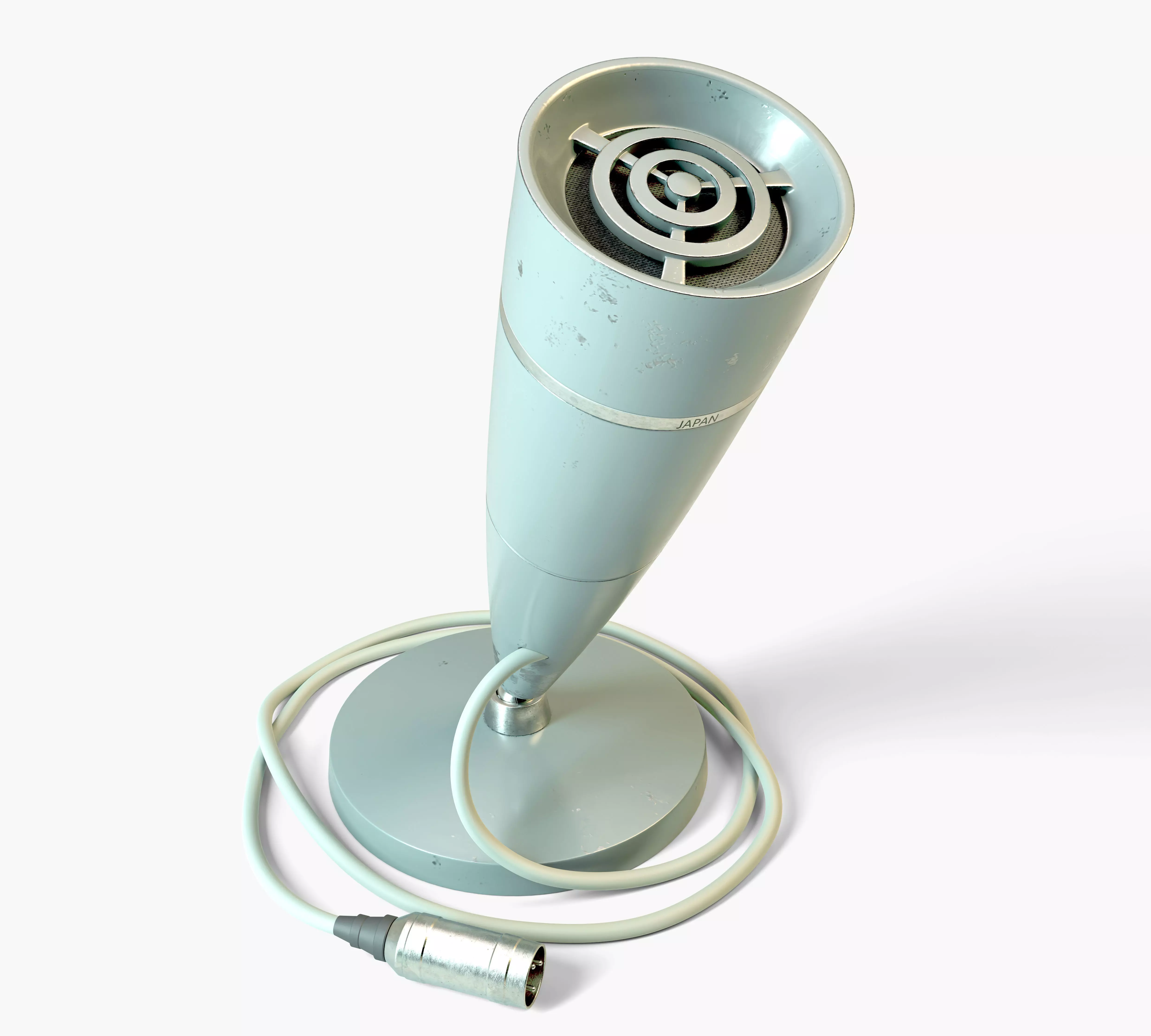 Vintage Japanese Desk Microphone 3D model_0