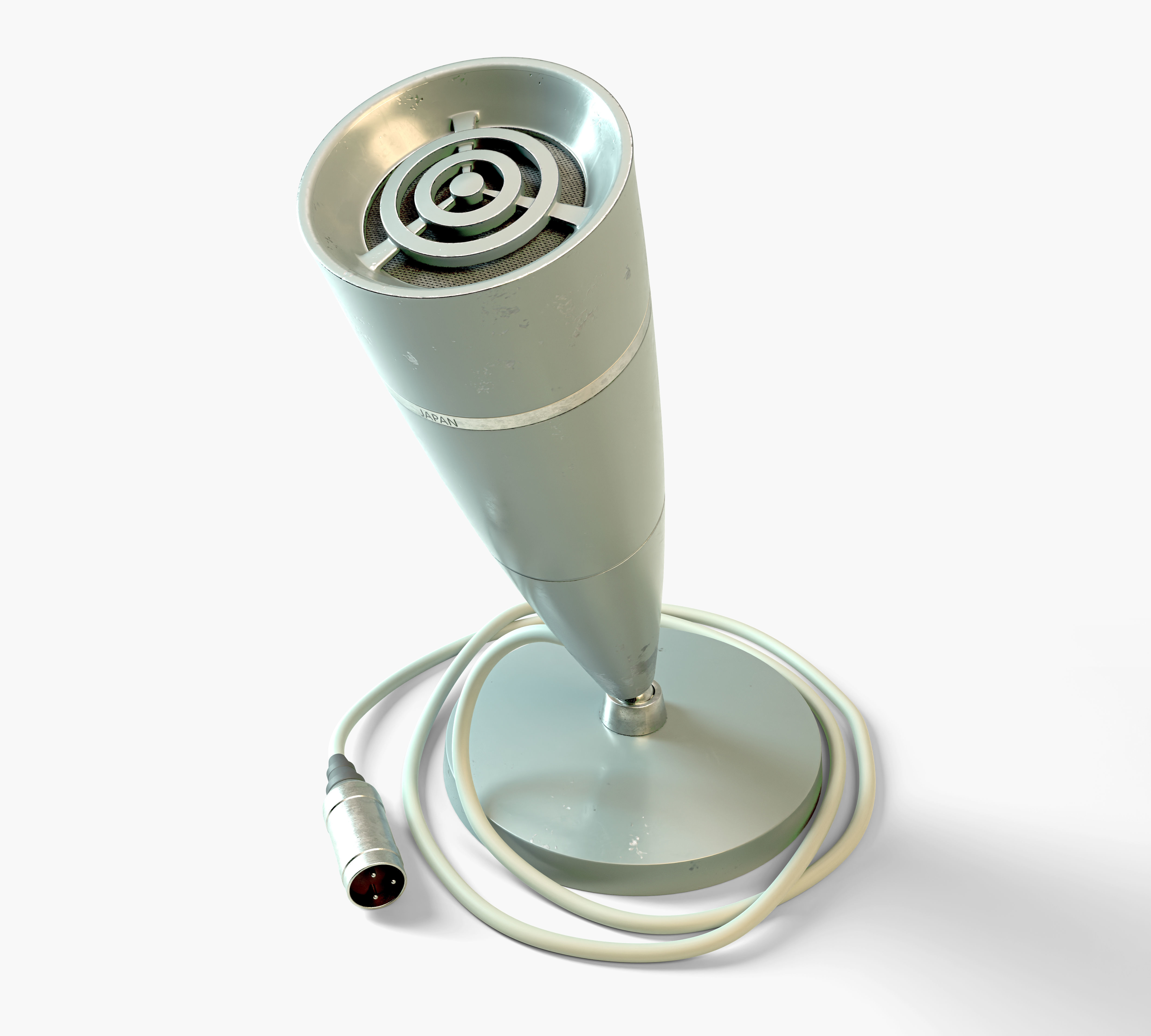 Vintage Japanese Desk Microphone 3D model_6