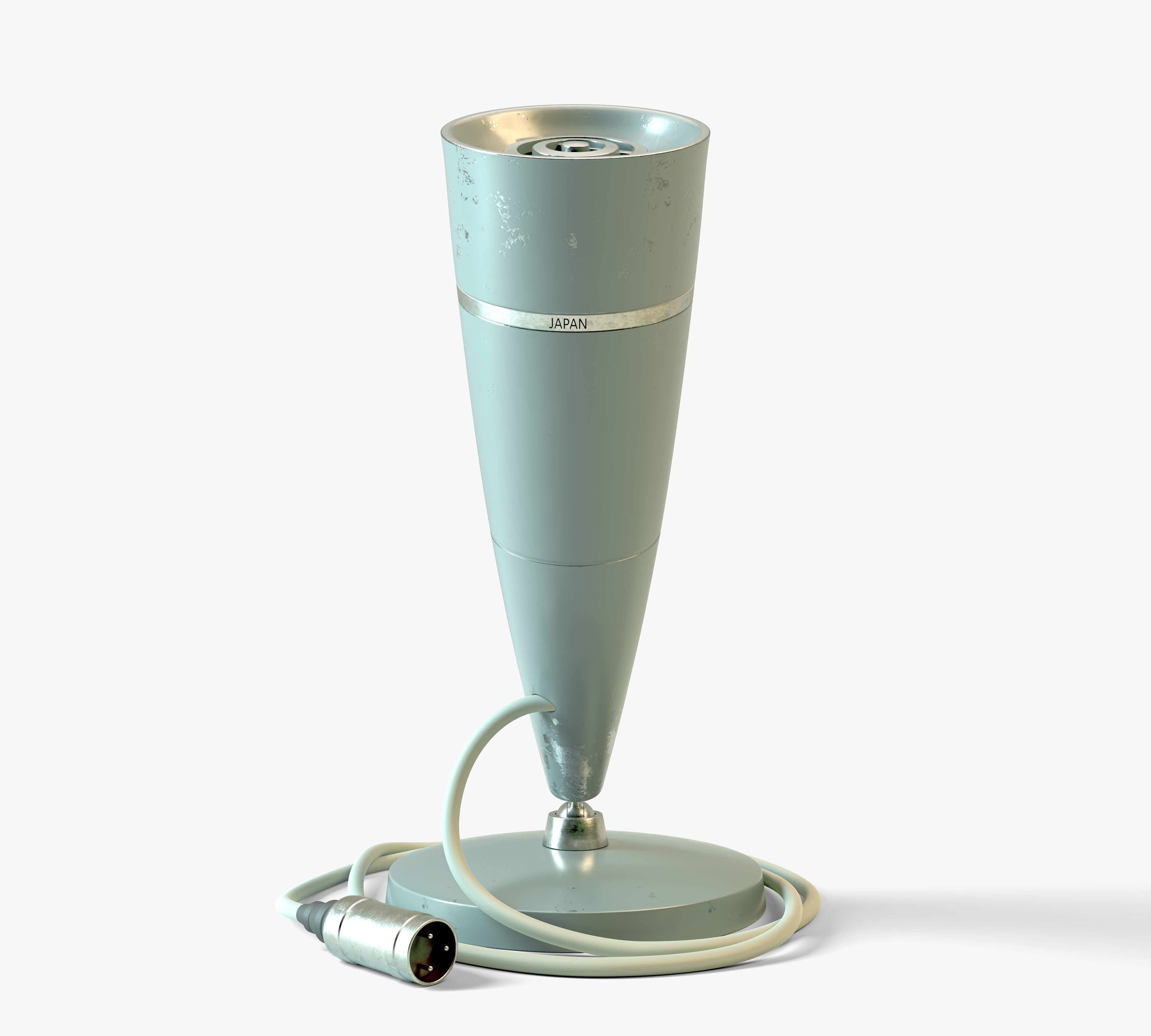 Vintage Japanese Desk Microphone 3D model_5