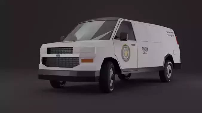 Police Crime Investigation Van Low-poly 3D Model 3D model