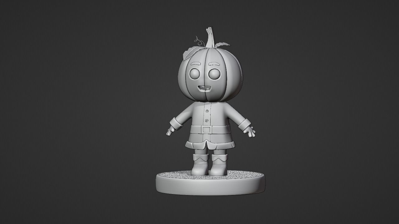 Pumpkin Character 3d model Low-poly 3D model_4