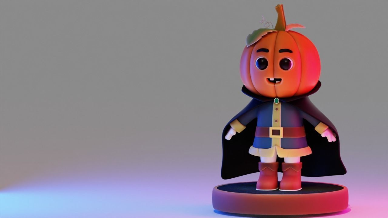 Pumpkin Character 3d model Low-poly 3D model_9