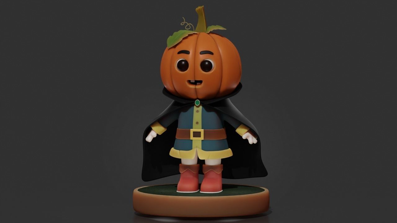 Pumpkin Character 3d model Low-poly 3D model_2