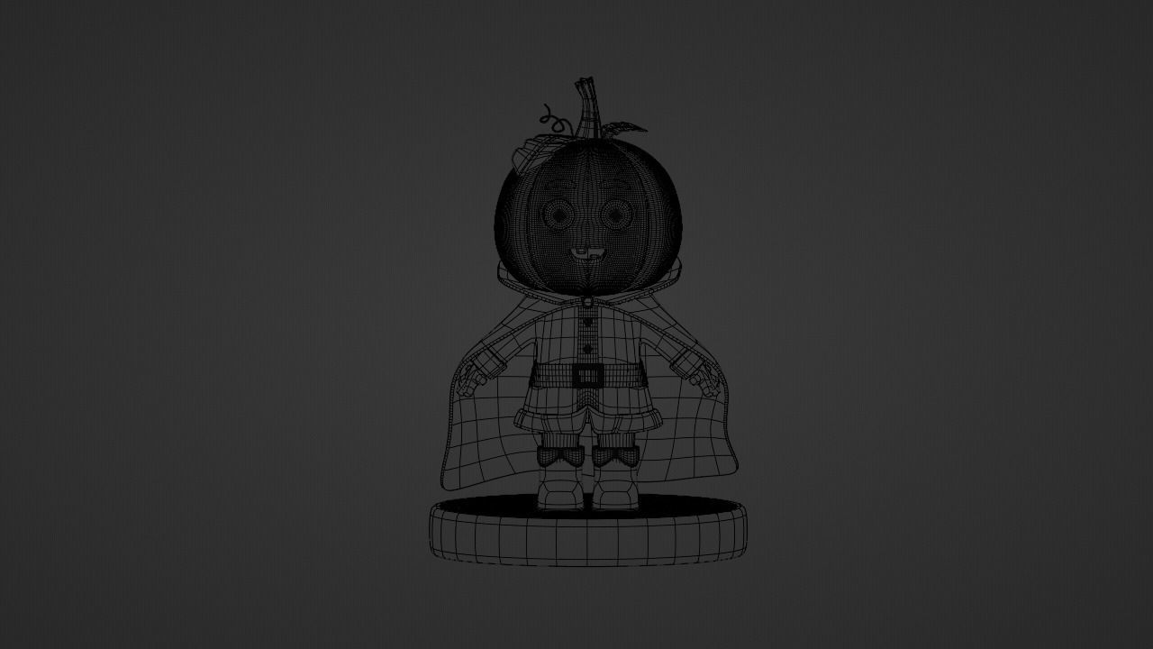 Pumpkin Character 3d model Low-poly 3D model_3
