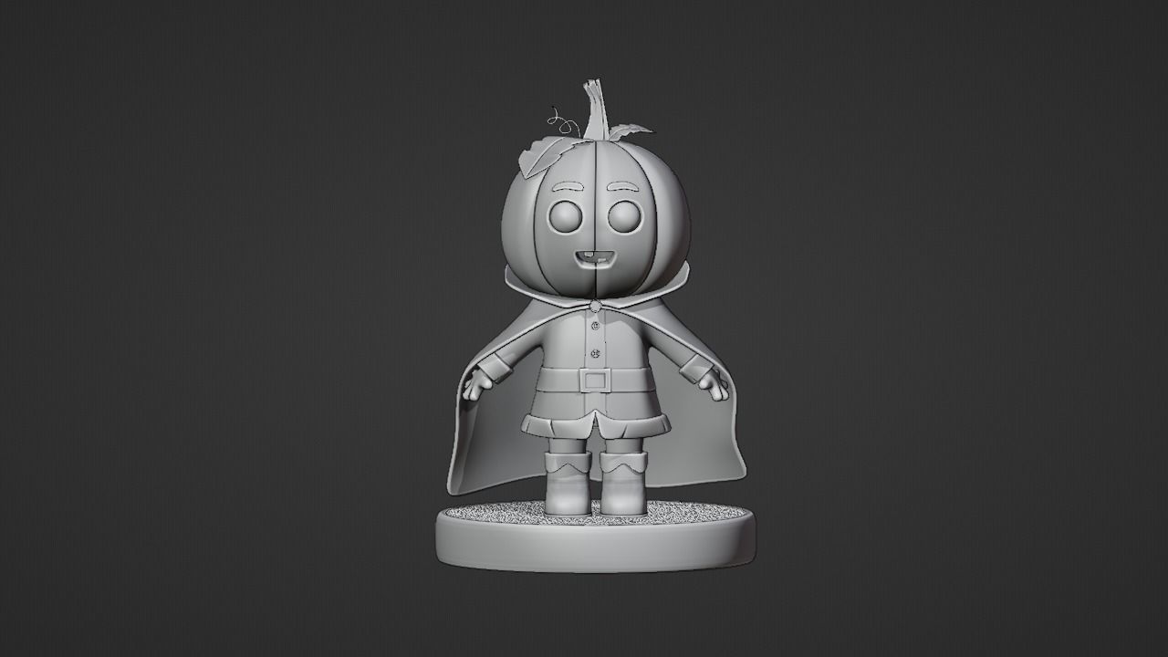 Pumpkin Character 3d model Low-poly 3D model_5