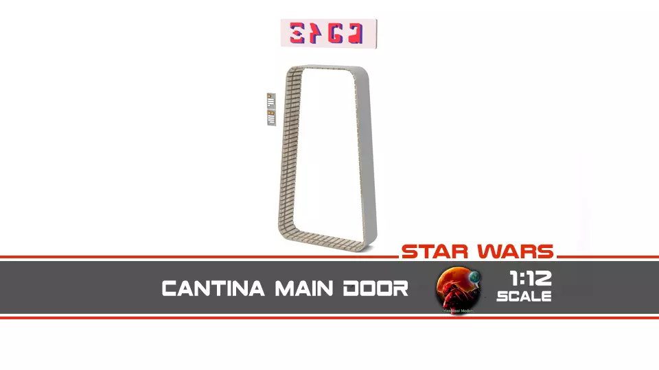 Cantina main door 1-12 scale Blackseries Free 3D print model_0