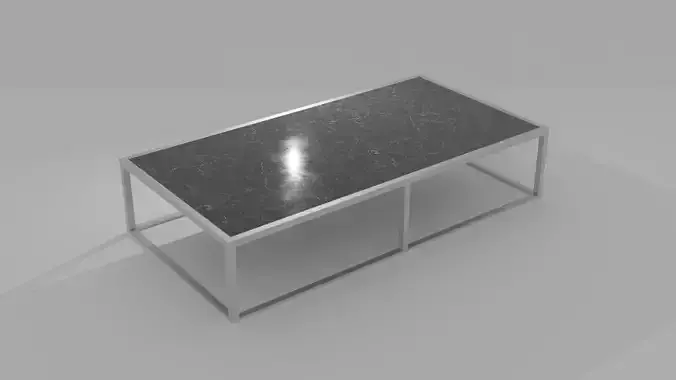 Counter coffee table with marble top