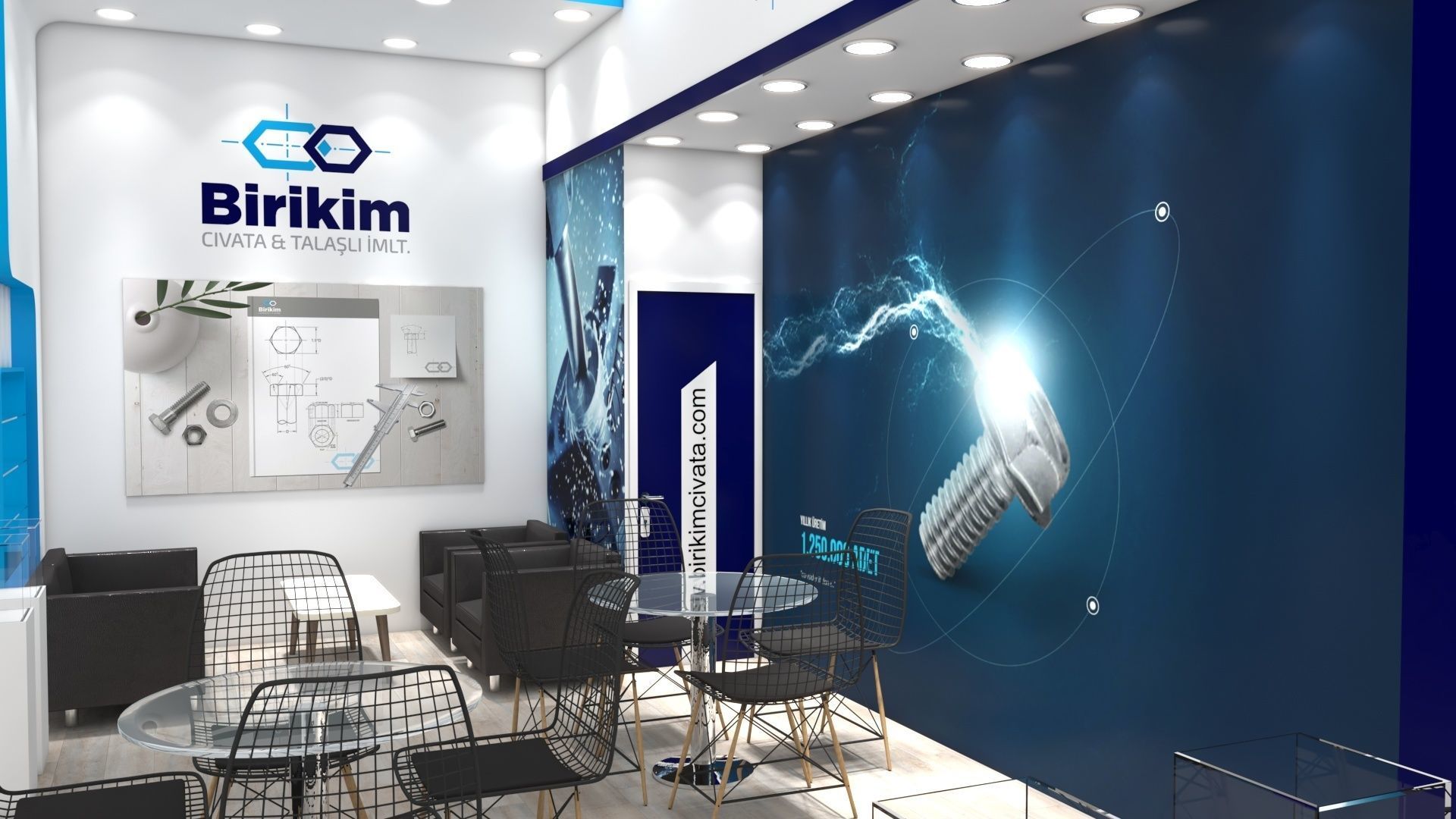 Booth Exhibition Stand Stall 600x450cm Height 366cm 2side open 3D model_5