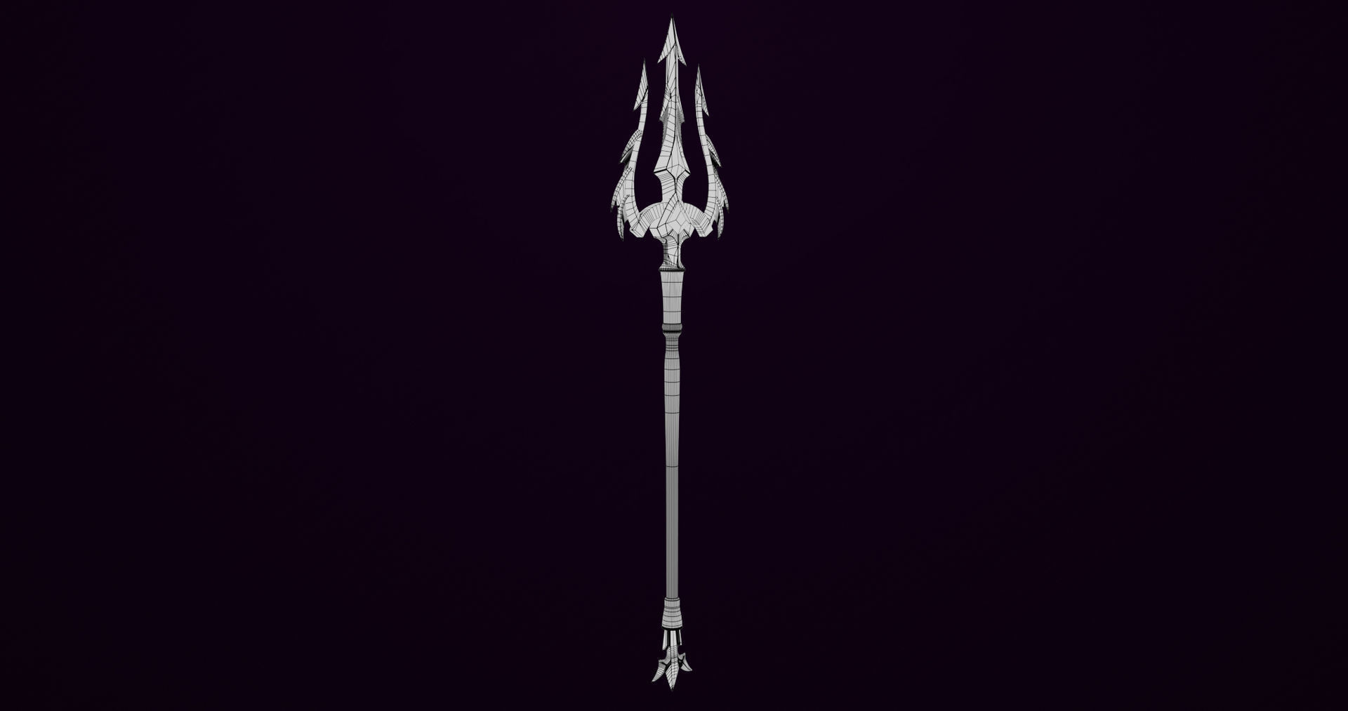 Fantasy Trident 01 All PBR Unity UE Textures Included Low-poly 3D model_13