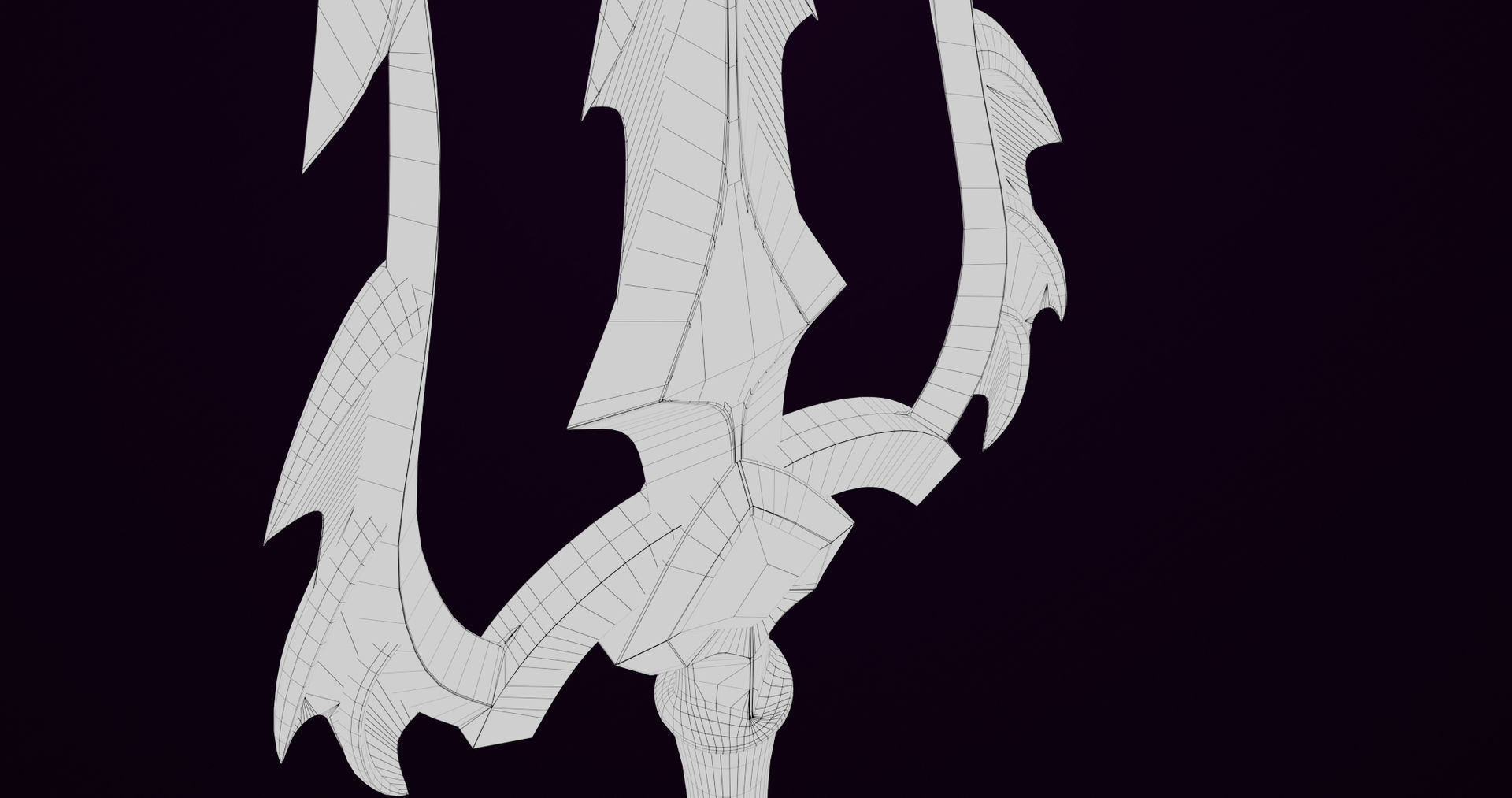 Fantasy Trident 01 All PBR Unity UE Textures Included Low-poly 3D model_19