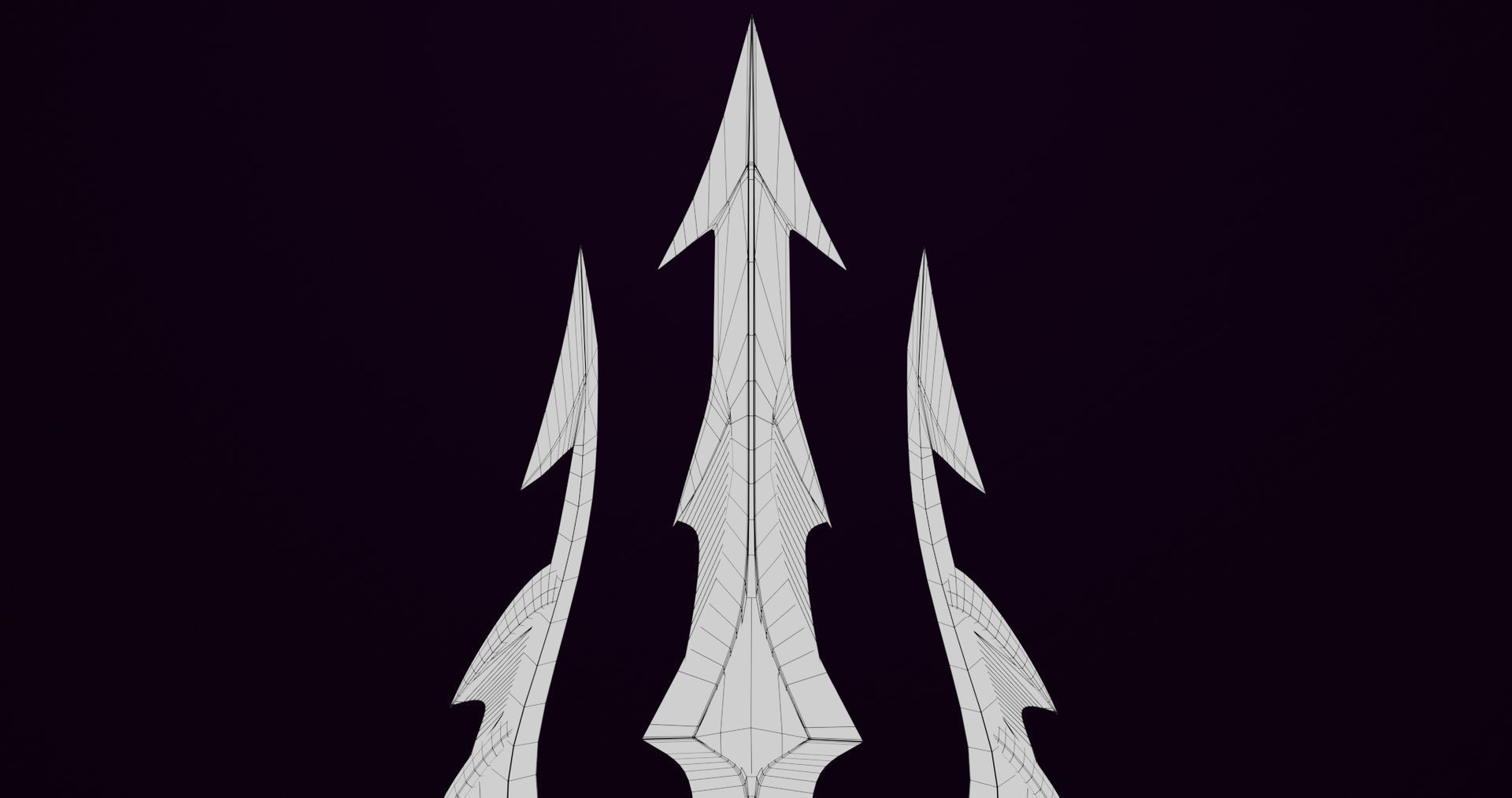 Fantasy Trident 01 All PBR Unity UE Textures Included Low-poly 3D model_18