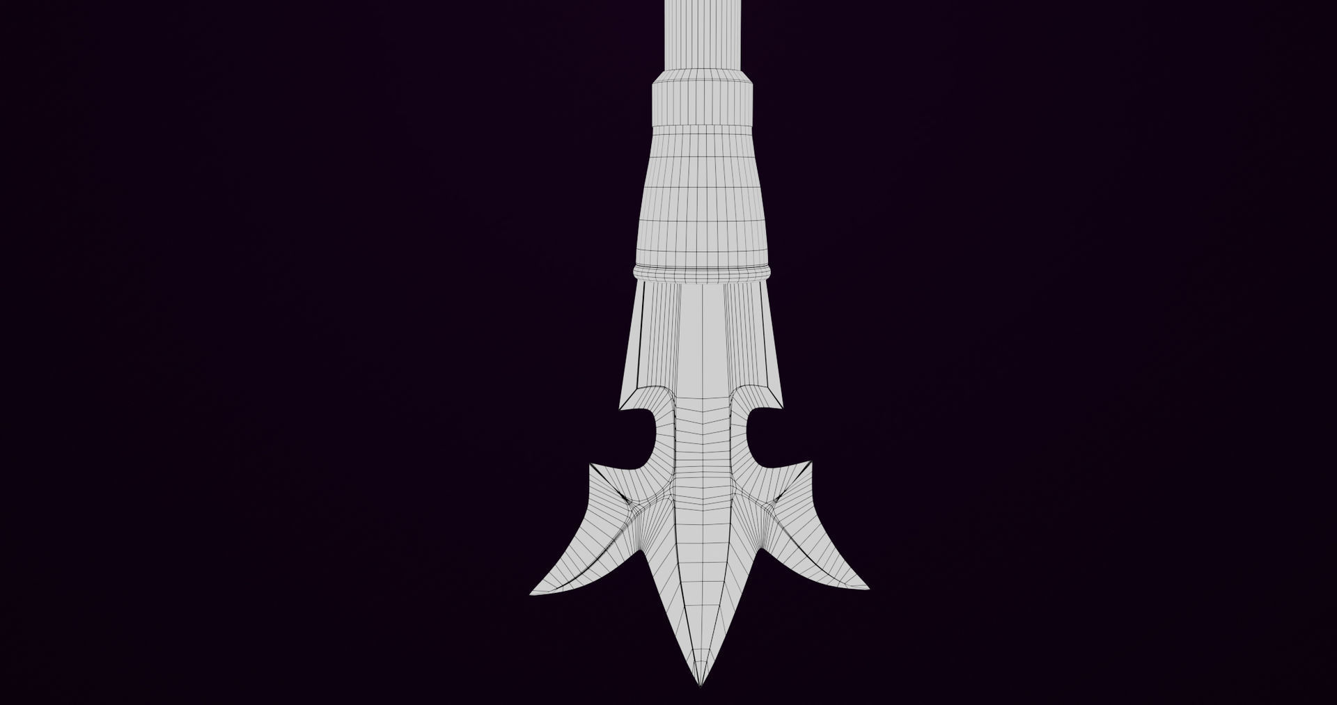 Fantasy Trident 01 All PBR Unity UE Textures Included Low-poly 3D model_17