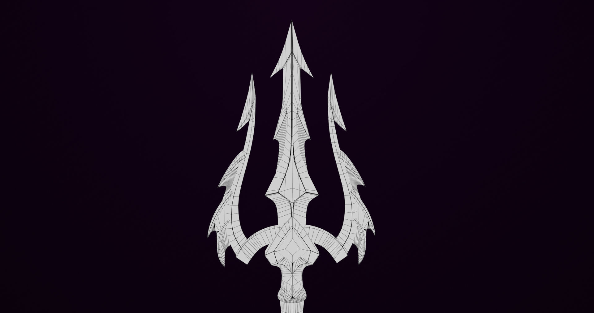 Fantasy Trident 01 All PBR Unity UE Textures Included Low-poly 3D model_16