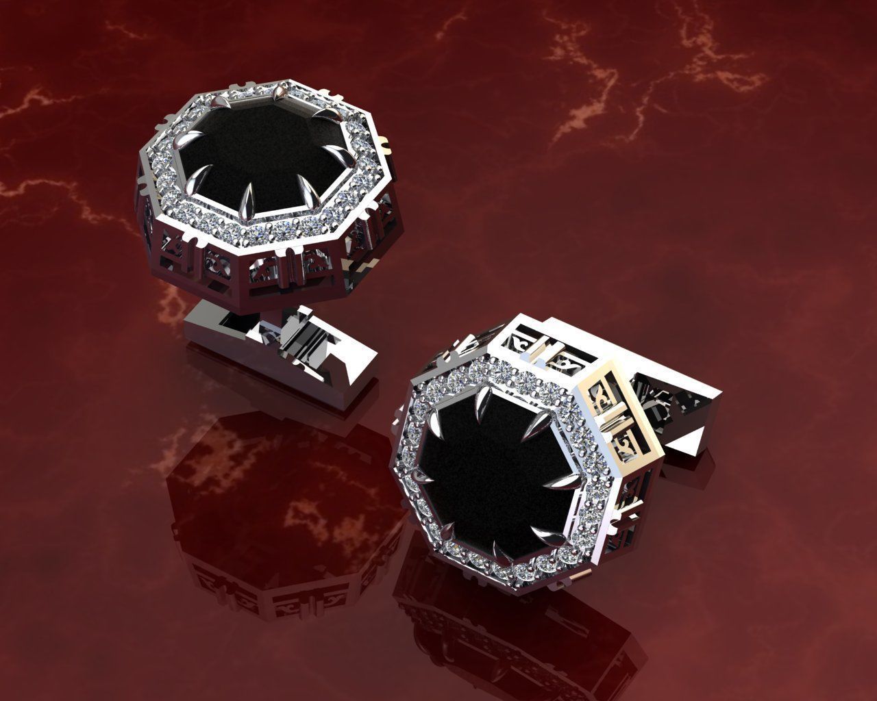 Cufflinks Sheyx  3D print model_2