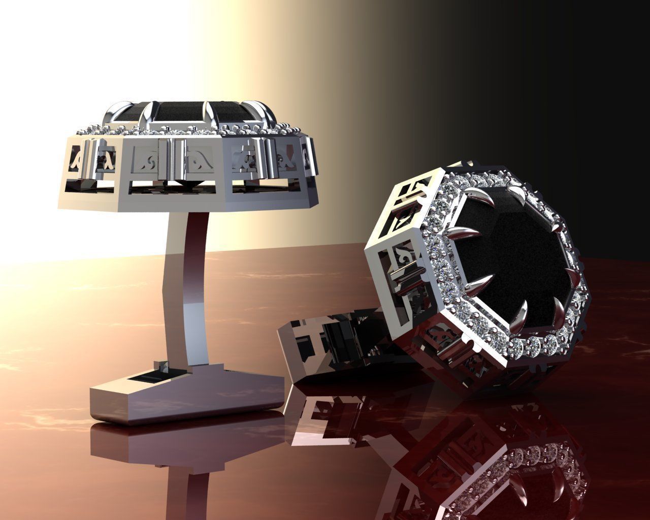 Cufflinks Sheyx  3D print model_3