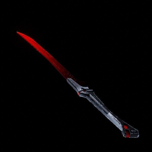 Metal Red Katana PBR low-poly game ready Low-poly 3D model_5