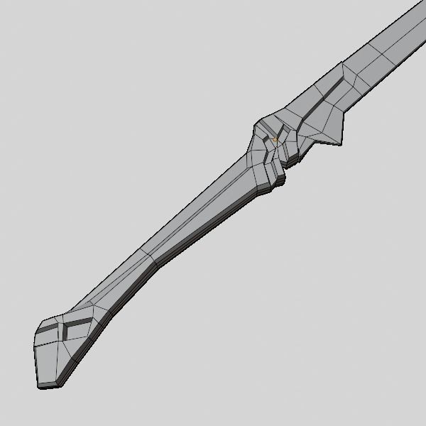 Metal Red Katana PBR low-poly game ready Low-poly 3D model_10