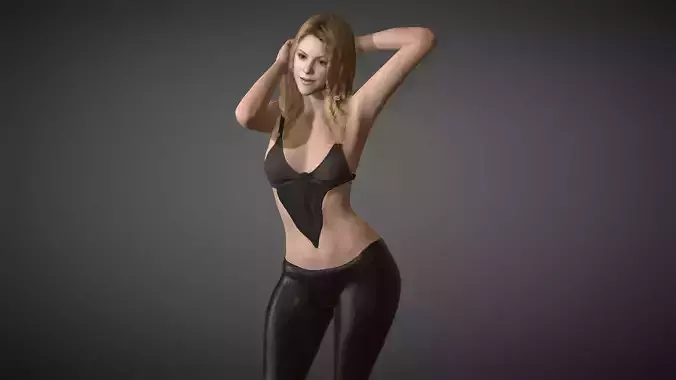 Shakira woman leggings Low-poly 3D model