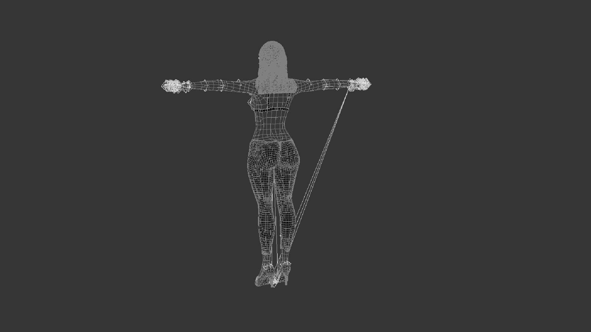 Shakira woman leggings Low-poly 3D model_7