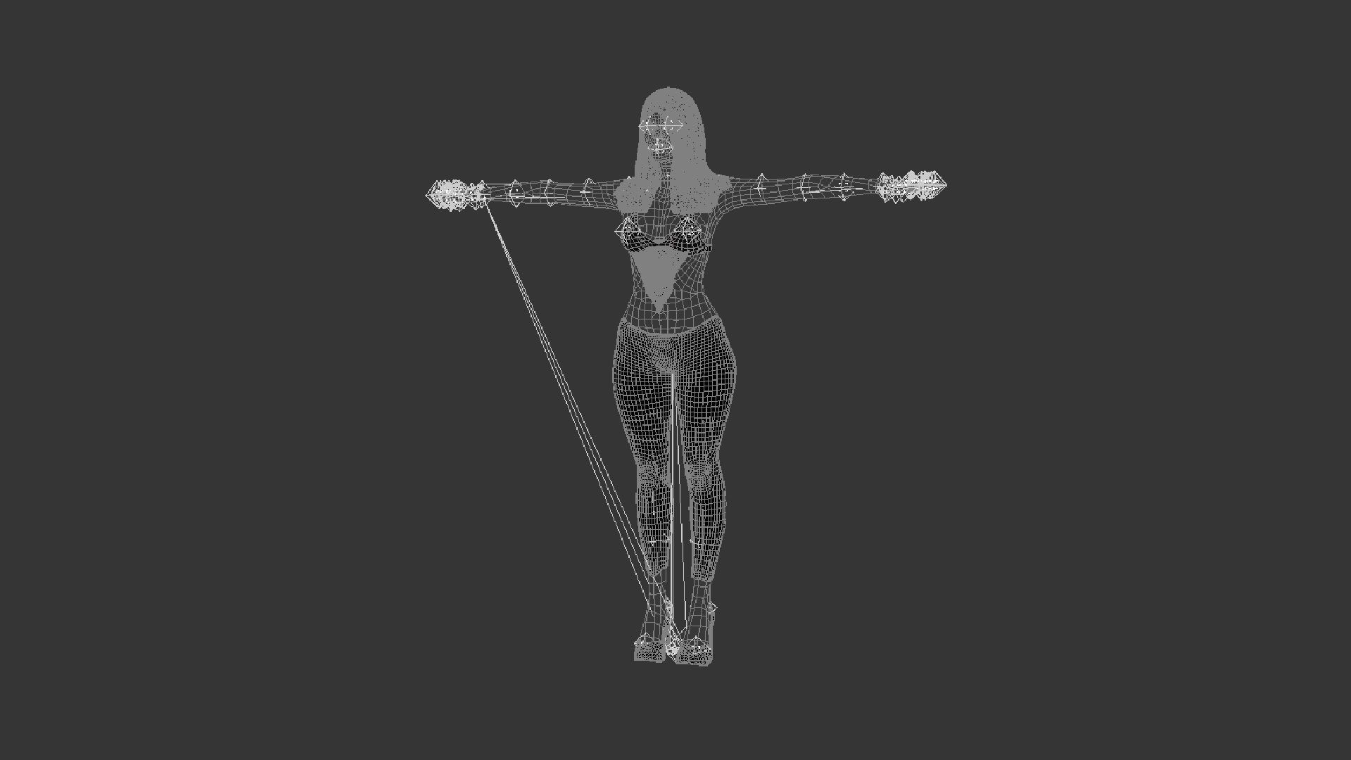 Shakira woman leggings Low-poly 3D model_6